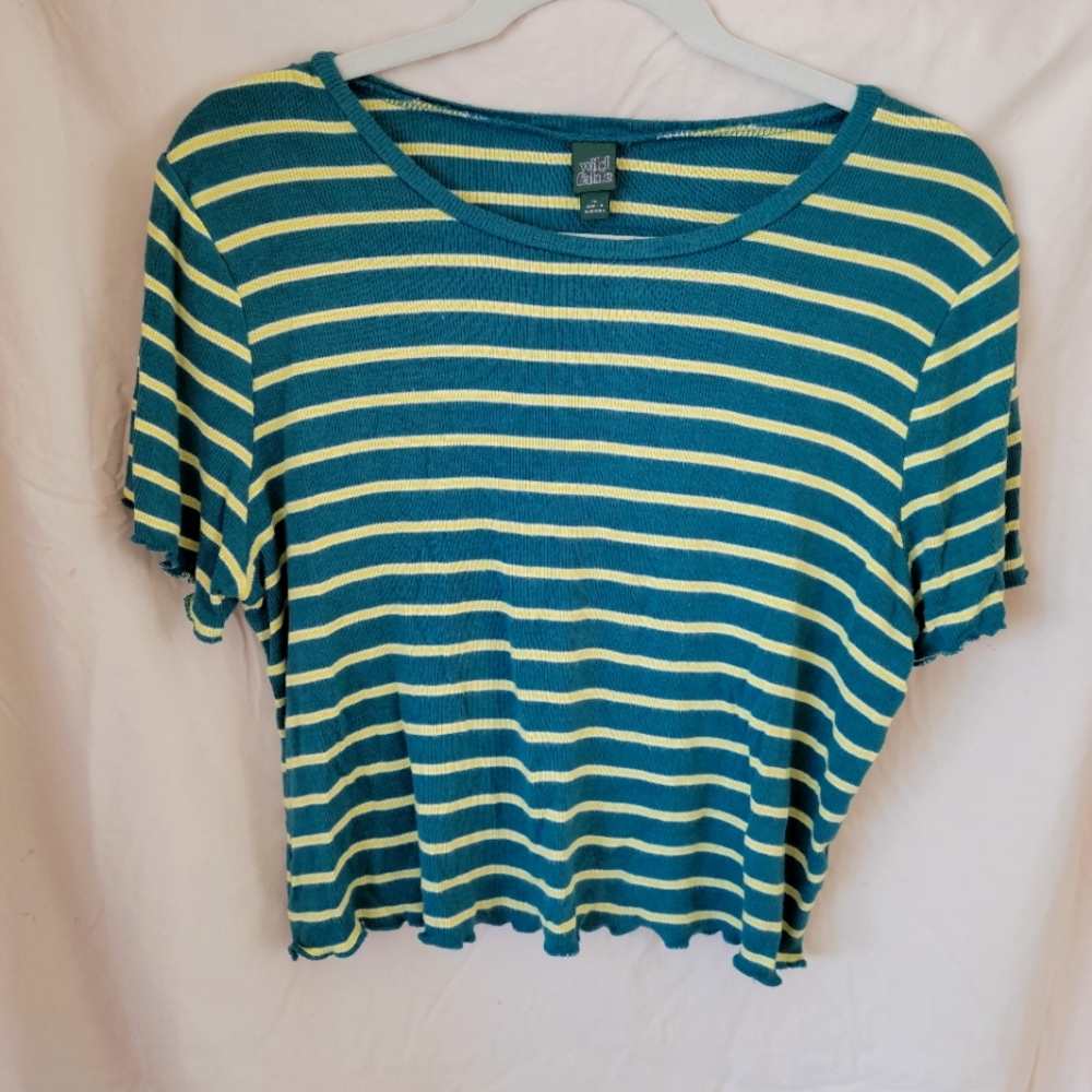 Green and yellow crop top